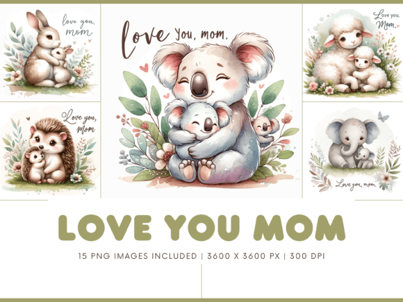 Bring Heartfelt Emotions to Life with Love You Mom Animal Clipart