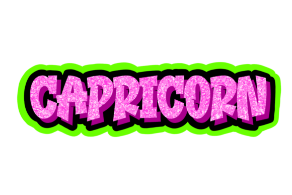 Capricorn Zodiac Sign Text Design