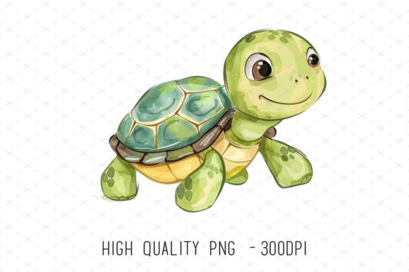 Cute Cartoon Turtle Clipart for Kids