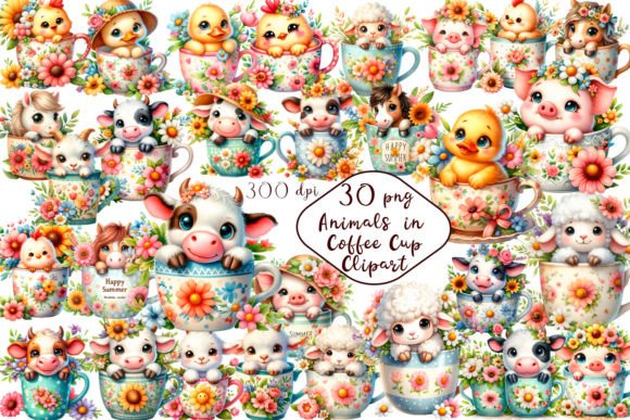 Cute Farm Animals in Mug Country Clipart: A Comprehensive Guide to Watercolor Easter Designs