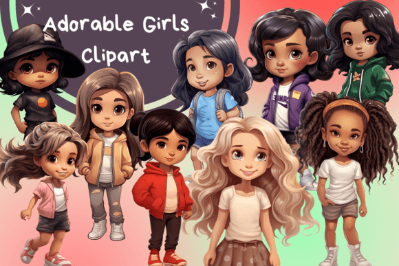 Cute Girls Sublimation Clipart: A Versatile Design Resource