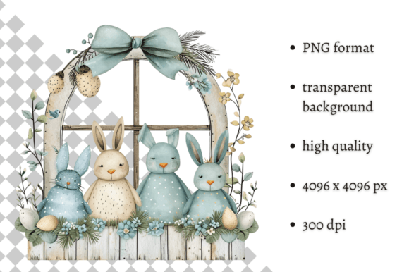 Cute Watercolor Blue Easter Bunnies PNG: A Practical Asset for Creative Workflows