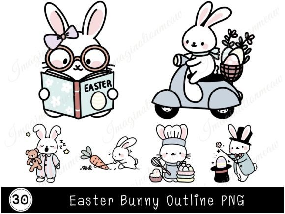 Easter Bunny Outline Easter Rabbit Png Assets