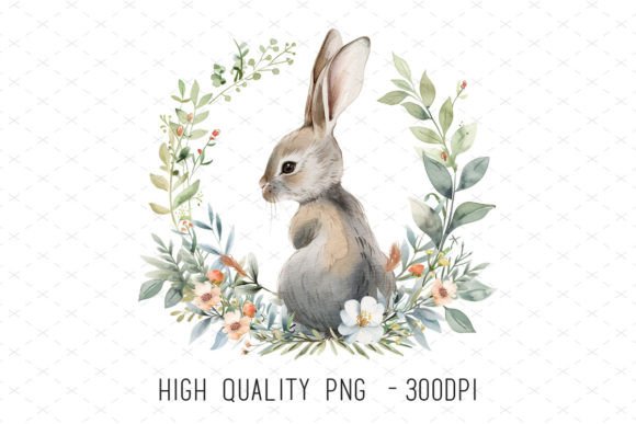 Hand Painted Floral Wreath Bunny Clipart: A Creative Essential