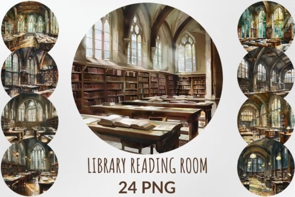 Library Reading Room Sublimation Bundle: Elevating Designs with Timeless Charm