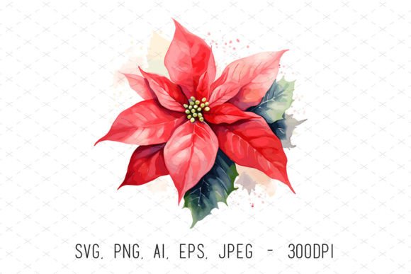 Red Poinsettia Floral Designs for Creative Projects