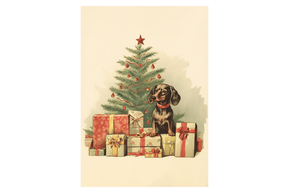 Sausage Dog Christmas Card 1: A Charming Design for Creative and Personal Projects