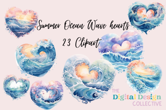 Summer Ocean Wave Hearts Bundle