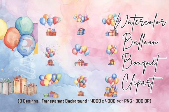 Watercolor Balloon Happy Birthday Party: A Versatile Design Resource for Celebratory Projects