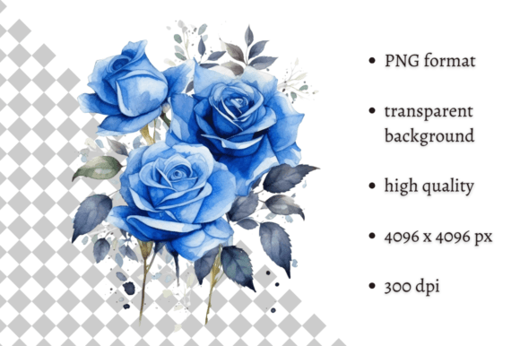 Watercolor Blue Roses Clipart: Elevating Your Creative Projects with Elegance